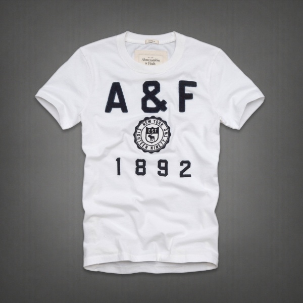 Abercrombie Fitch Hombres De Cuello Redondo Corto Remera AF5329